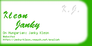 kleon janky business card